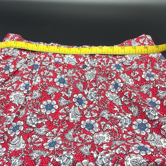 Loft Skirts | Red Floral Printed Mini Skirt - Loft Size M | - Picture 7 of 8
